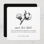 Katoen Plant Etching | Weddenschap Save the Date (Voorkant / Achterkant)