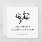 Katoen Plant Etching | Weddenschap Save the Date (Voorkant)