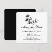 Katoen Plant Etching | Weddenschap Save the Date (Voorkant / Achterkant)