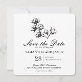 Katoen Plant Etching | Weddenschap Save the Date (Voorkant)