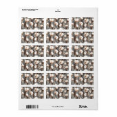 Katoen Plant Patroon grijs Etiket (Full Sheet)