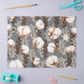 Katoen Plant Patroon grijs Tissuepapier (Craft)