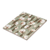 Katoen Plant Patroon Groen Tegeltje (Zijkant)