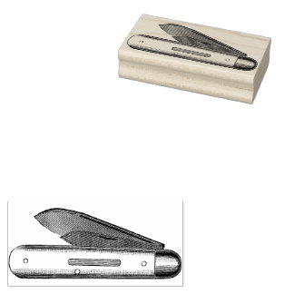 Katoen Pocket Knife Rubberstempel