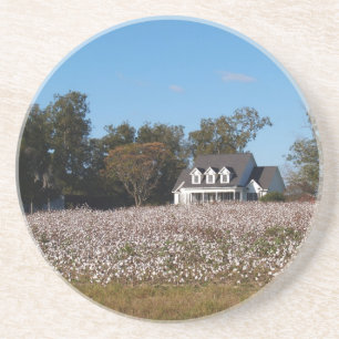 Katoen reeks—Home Behind Cotton Field Onderzetter