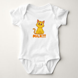 🐱 Katoen rompertje met melk voor kattenbaby - gra Romper