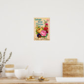 Katoen Roos Tuin Advertisement Poster (Keuken)