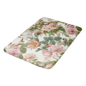 Katoen Roze botanische Rozen en vogels Badmat (Gekanteld)