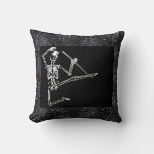 Katoen Sierkussen, 16 x 16 inch DANCING SKELETON Kussen