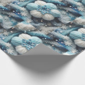 Katoen sneeuwvlok cadeaupapier (Hoek)