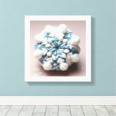 Katoen sneeuwvlok canvas afdruk (Insitu (Houten vloer))