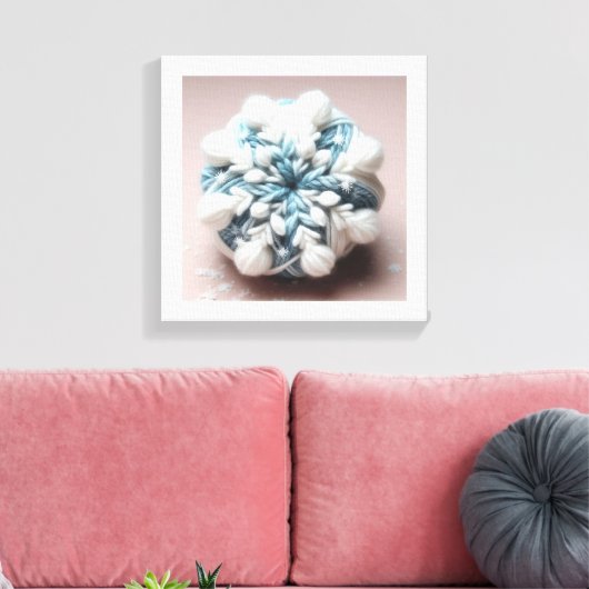 Katoen sneeuwvlok canvas afdruk (Insitu (Woonkamer))