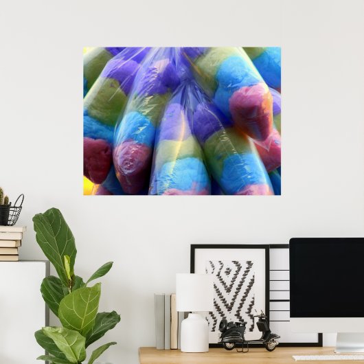 Katoen Snoep afdrukken Poster (Thuiskantoor)