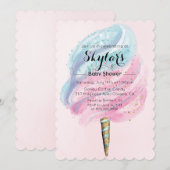 Katoen Snoep Baby shower Invitation Kaart (Voorkant / Achterkant)