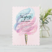 Katoen Snoep Baby shower Invitation Kaart (Staand voorkant)