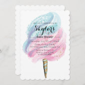Katoen Snoep Baby shower Invitation Kaart (Voorkant / Achterkant)