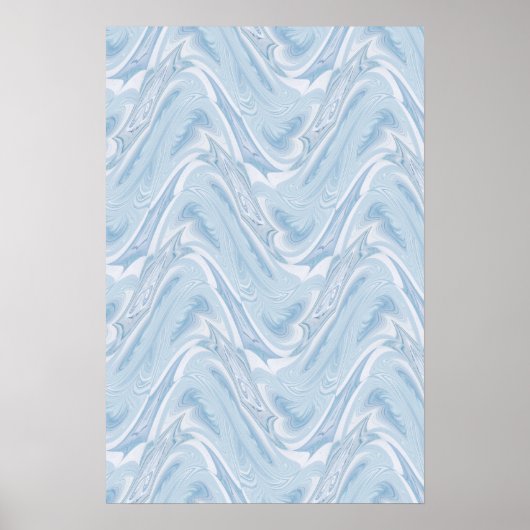 Katoen Snoep Blauw Abstract Poster (Voorkant)