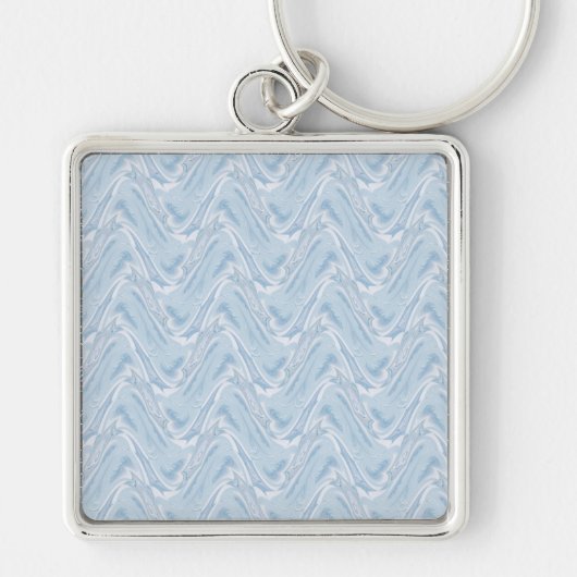 Katoen Snoep Blauw Abstract Sleutelhanger (Voorkant)