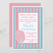 Katoen Snoep Circus Carnival Birthday Uitnodiging (Voorkant / Achterkant)