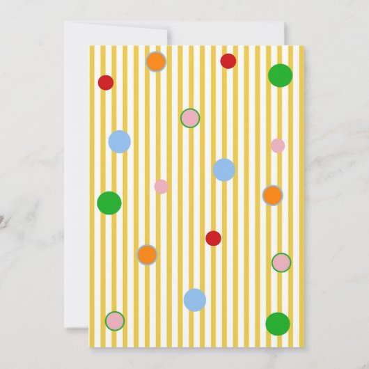 Katoen Snoep Circus Carnival Birthday Uitnodiging (Achterkant)