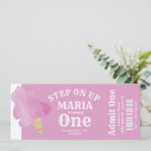 Katoen Snoep Circus Tent Birthday Ticket Party Kaart (Staand voorkant)