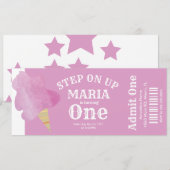 Katoen Snoep Circus Tent Birthday Ticket Party Kaart (Voorkant / Achterkant)