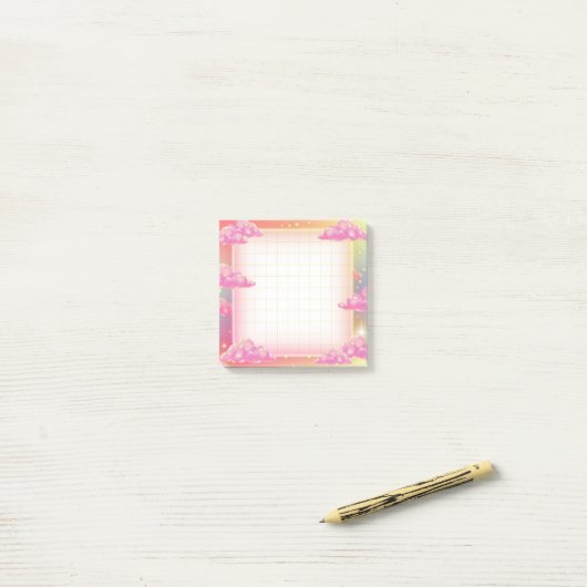 Katoen Snoep Clouds - Neon Dreams Sticky Notes (Op bureau)