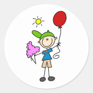 Katoen Snoep en ballonnen op de beurs Ronde Sticker