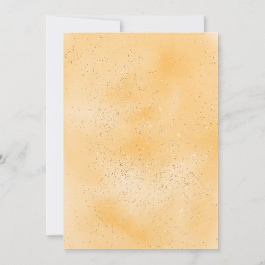Katoen snoep glitter geel waterverf baby shower kaart (Achterkant)