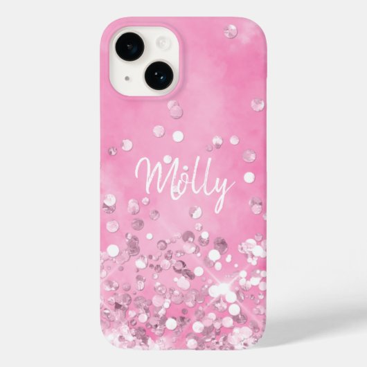 Katoen snoep glitter schattig roze korrelig Case-Mate iPhone case (Achterkant)