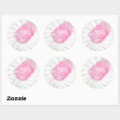 Katoen snoep glitter schattig roze korrelig ronde sticker (Vel)