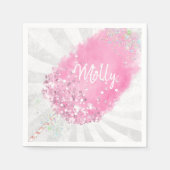 Katoen snoep glitter schattig roze korrelig servet (Voorkant)