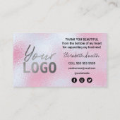 Katoen Snoep Holografisch Roze Blauw Hartelijk dan Visitekaartje (Achterkant)