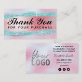 Katoen Snoep Holografisch Roze Blauw Hartelijk dan Visitekaartje (Voorkant / Achterkant)