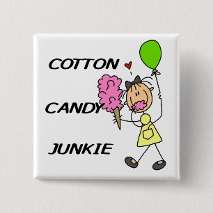 Katoen Snoep Junkie Tshirts en cadeaus Vierkante Button 5,1 Cm