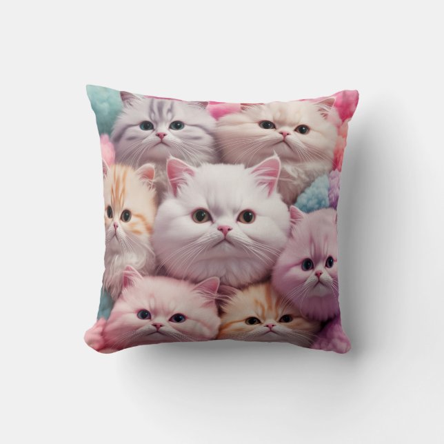 Katoen Snoep Kittens Kussen (Voorkant)