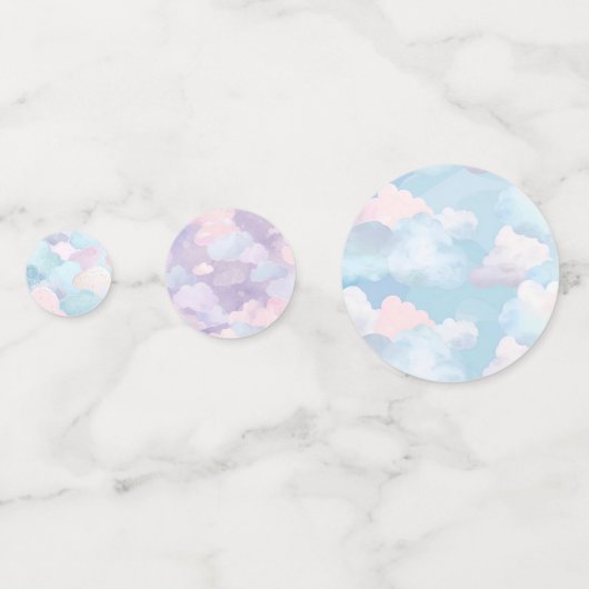 Katoen Snoep Pastel Clouds Confetti (Achterkanten)