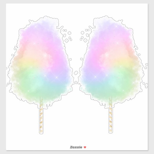 Katoen snoep pastel regenboogliter schattig sticker (Vel)