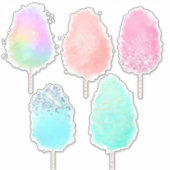 Katoen snoep pastel waterverf en glitter schattig sticker (Voorkant)