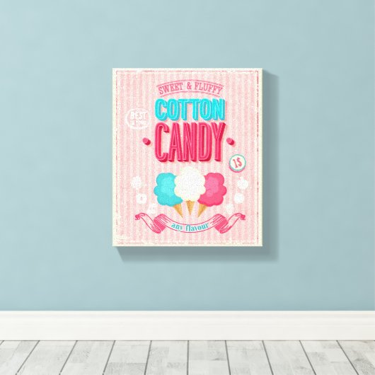 Katoen Snoep Poster Canvas Afdruk (Insitu (Houten vloer))