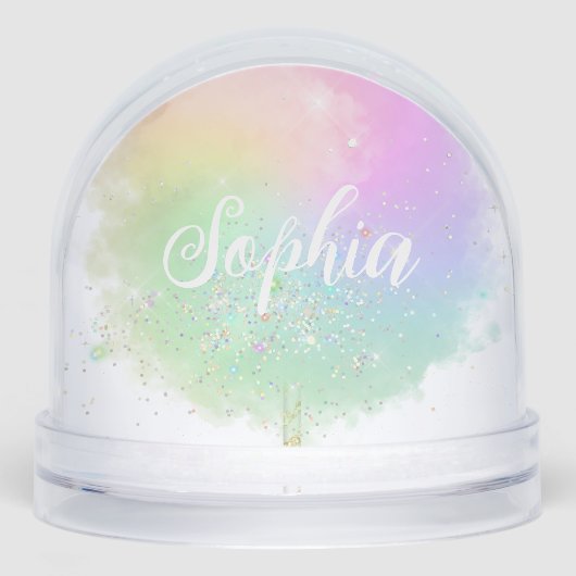 Katoen snoep regenboog glitter look schattig paste sneeuwbol (Voorkant)