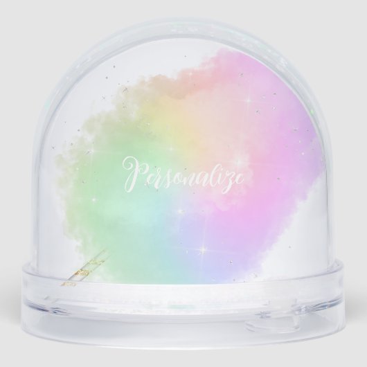 Katoen snoep regenboog glitter look schattig paste sneeuwbol (Achterkant)