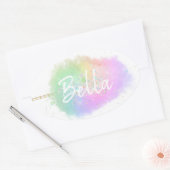 Katoen snoep regenboogliter schattig ovale sticker (Envelop)