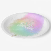 Katoen snoep regenboogliter schattig papieren bordje (Gekanteld)