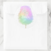 Katoen snoep regenboogliter schattig ronde sticker (Tas)