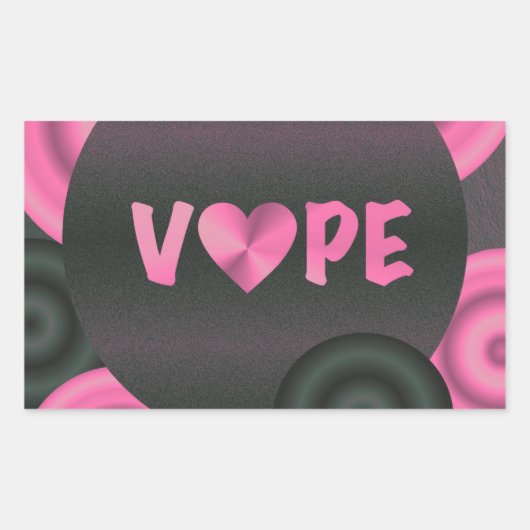 Katoen Snoep Roze 3D Vape Hart Rechthoekige Sticker (Voorkant)