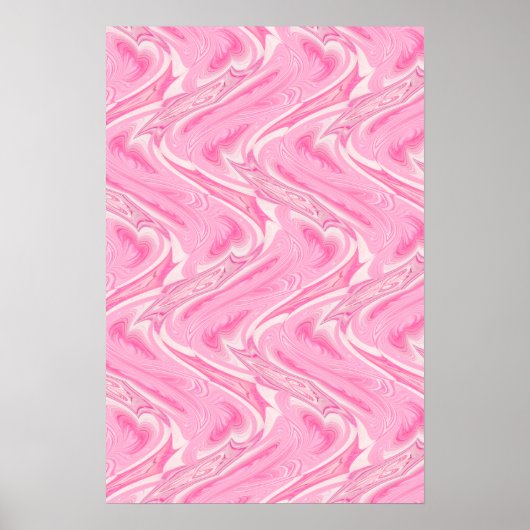 Katoen Snoep Roze Abstract Poster (Voorkant)