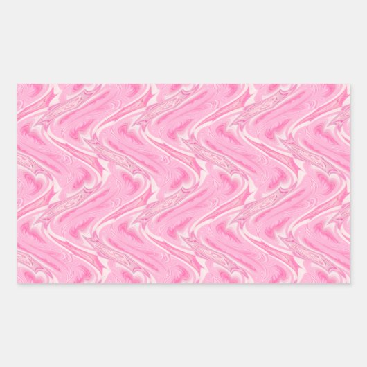 Katoen Snoep Roze Abstract Rechthoekige Sticker (Voorkant)