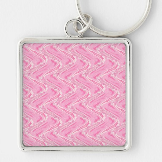 Katoen Snoep Roze Abstract Sleutelhanger (Voorkant)