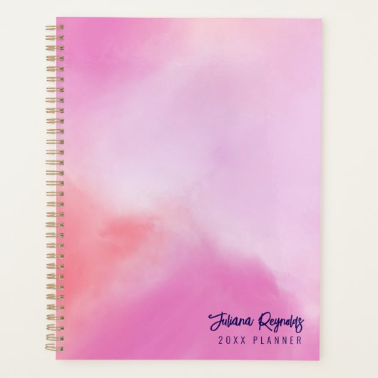Katoen Snoep Roze Abstracte Art Planner (Voorkant)